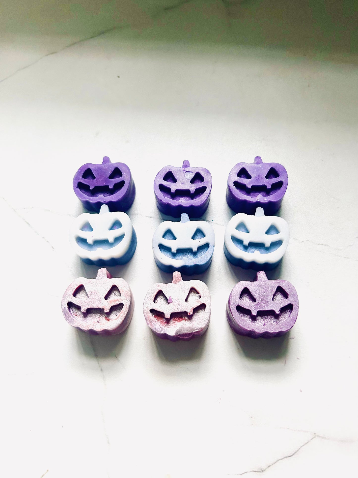 Wax Carved Pumpkins (3 in pack) ~ Halloween / Autumn