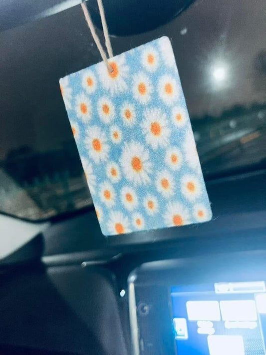 Daisy Hanging Card Car Freshener  ~ Sweet & Fruity Scents
