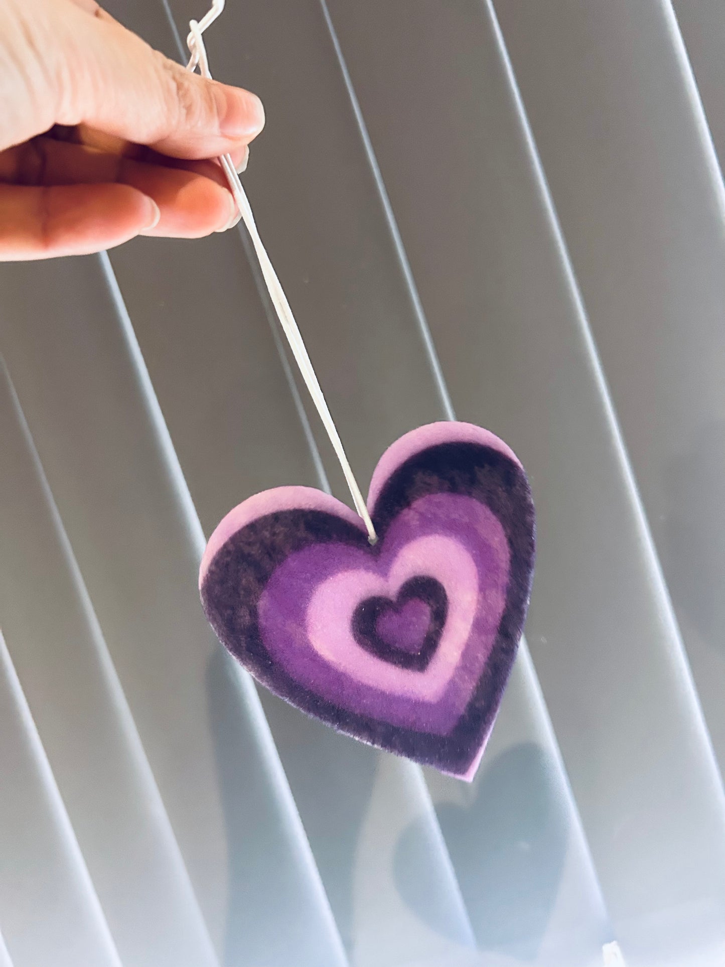 Purple Heart Hanging Card Car Freshener  ~ Perfume & Aftershave