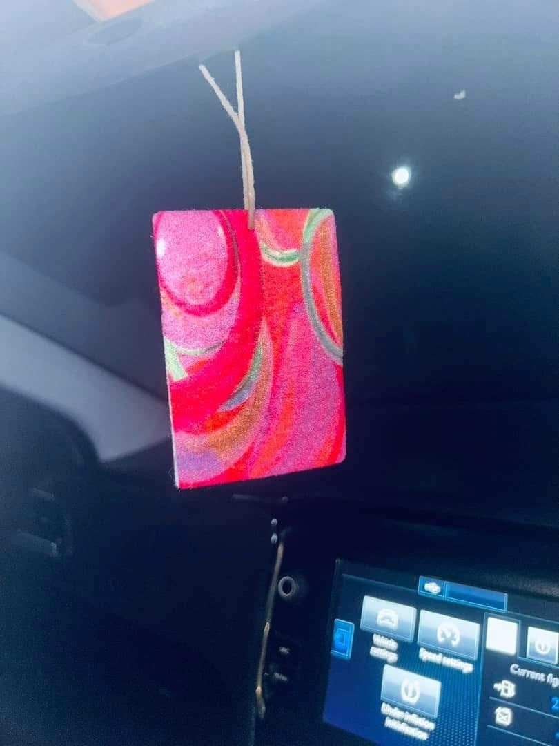 Swirl Hanging Card Car Freshener  ~ Perfume & Aftershave