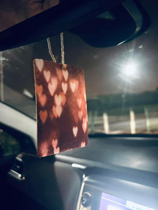 Hearts Hanging Card Car Freshener  ~ Sweet & Fruity Scents