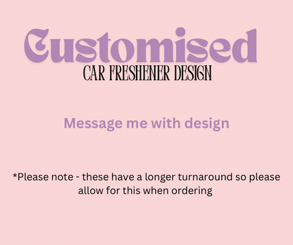 CUSTOMISED Hanging Card Car Freshener  ~ Laundry & Fresh Scents